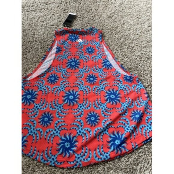 Adidas X Farm Rio Red Blue Sleeveless Tank Pull Over Active Logo Size XS - Picture 9 of 12
